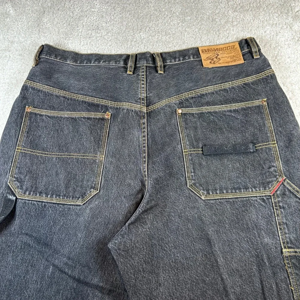 VTG Y2K Mecca Carpenter Jeans Mens 40 Black Baggy Relaxed Fit Utility Streetwear
